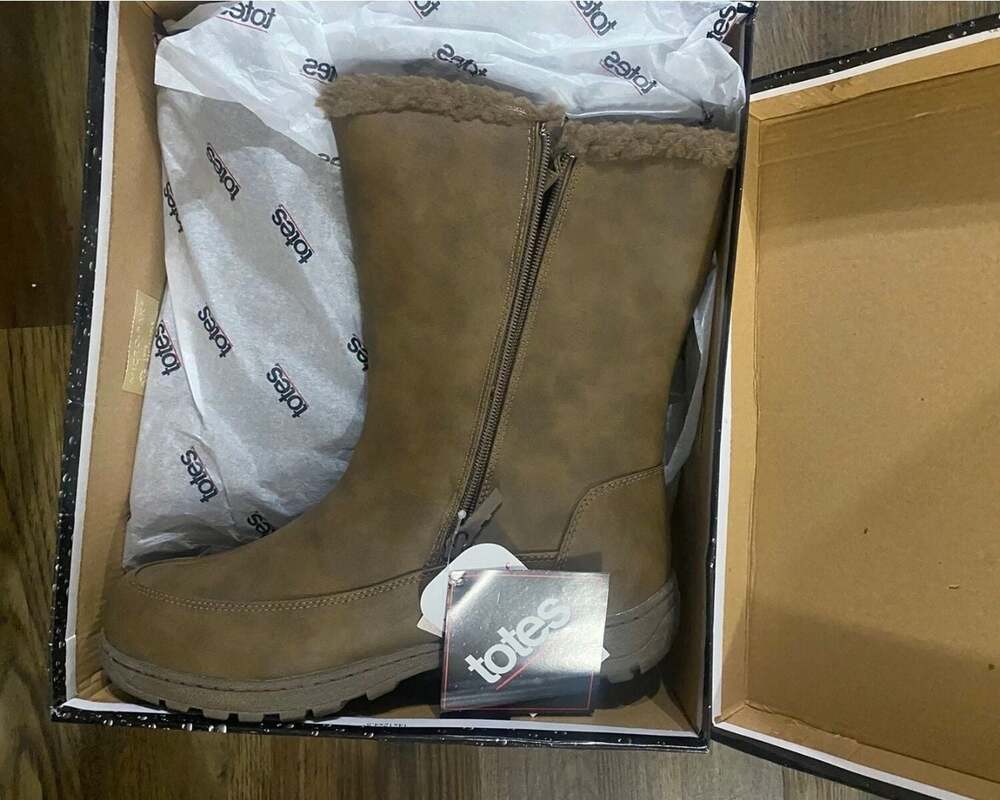 Totes Women's Nala 100-0872 All Weather Waterproof Brown leather Boots Size 11M
